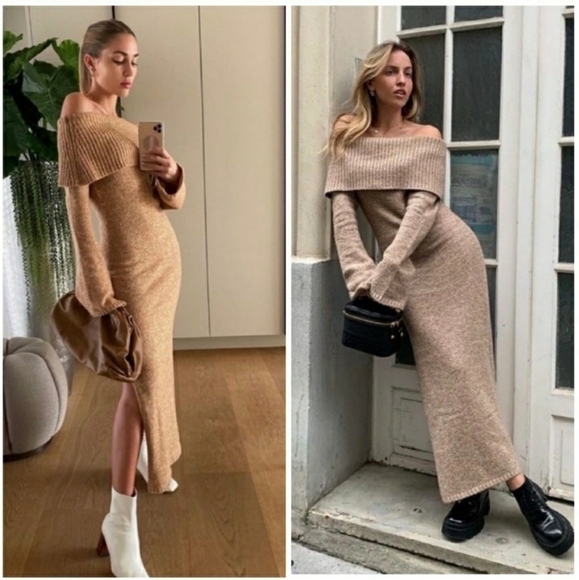 Cult Gaia Mariel Off the Shoulder Knit Sweater Dress, Size L - Picture 1 of 16